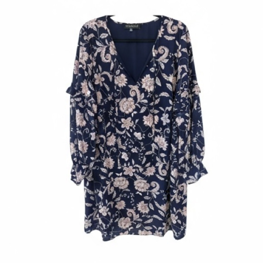 Eloquii Plus Size Floral Navy Dress